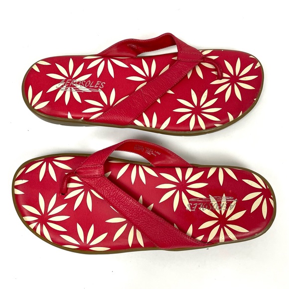 AEROSOLES Shoes Aerosoles Daisy Lou Red Leather Flipflops 85 Poshmark